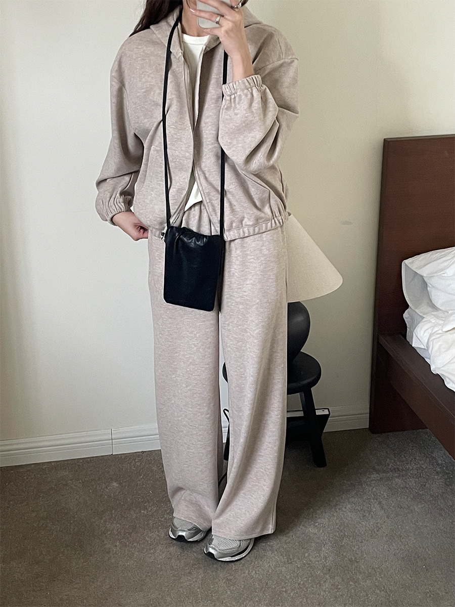 Thin coat hooded sweatshirt women's drawstring zipper top